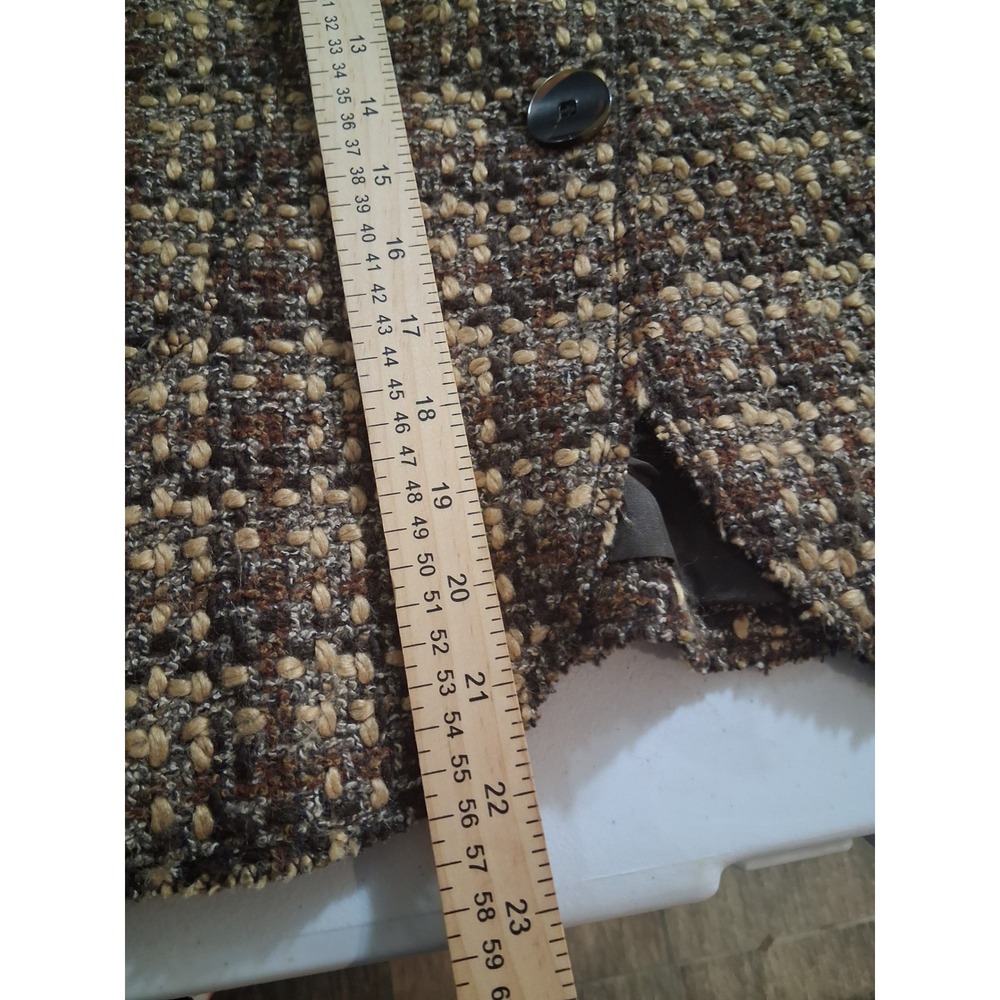 Zara Basic Brown Wool Blend Tweed Blazer Jacket Size 8 Single Button Suit Coat - Picture 8 of 9